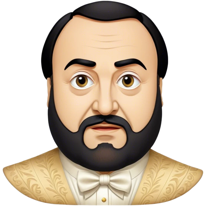 Cinematic Realistic Luciano Pavarotti Portrait Emoji, depicted as a charismatic operatic tenor with expressive eyes and commanding stage presence, rendered with rich elegant textures and warm theatrical lighting that captures his timeless vocal brilliance. emoji