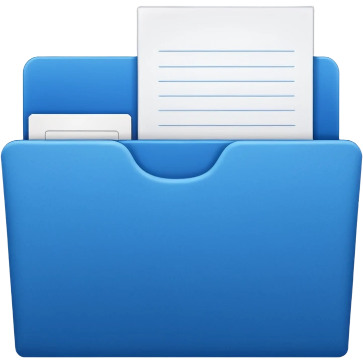 a blue file with white paper blank name label on it emoji