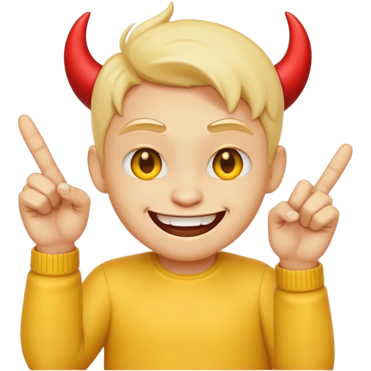 este emoji 😈 con unos dedos groseros 🖕🏽en los lados emoji