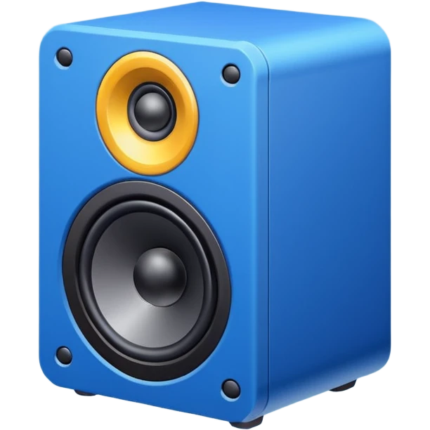 mac os icon blue audio speaker isometric emoji