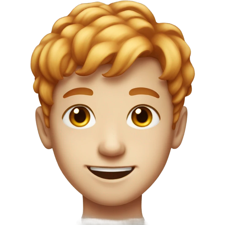 smiling boy with reddish-blonde hair and freckles portrait emoji