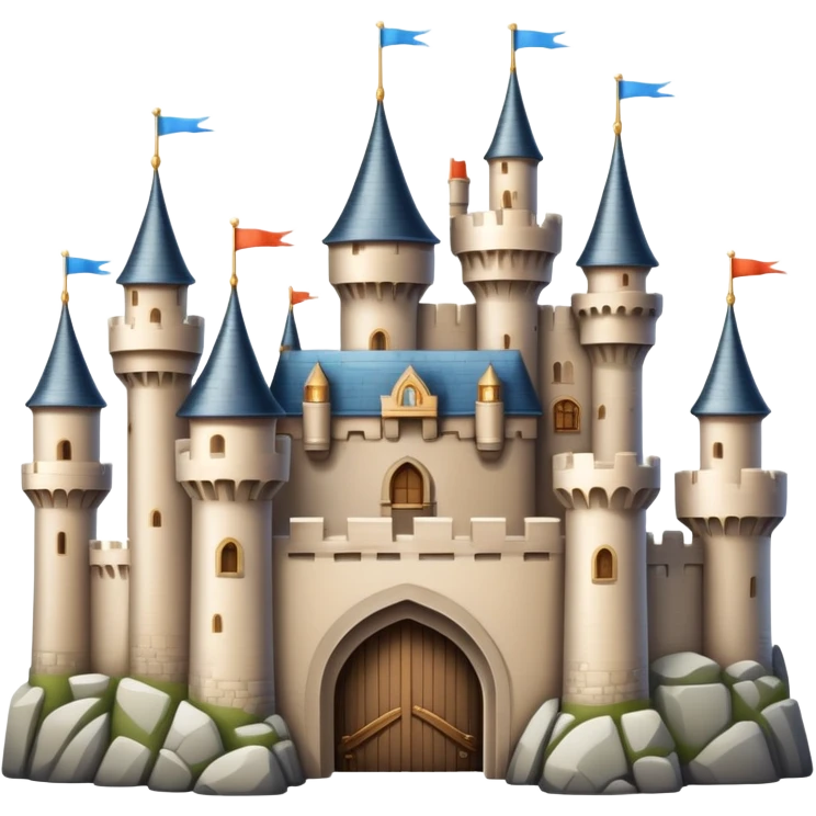 Beige fairytale castle with turrets and a drawbridge emoji