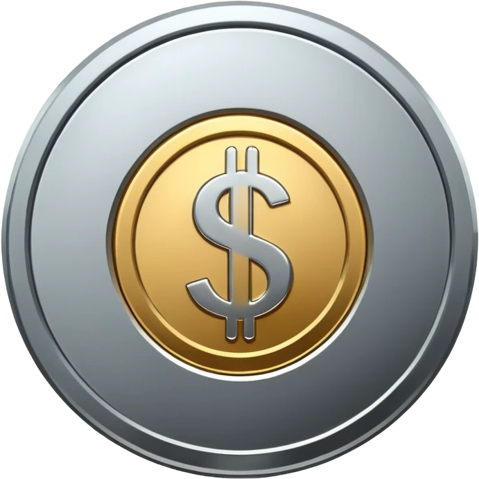 Coin , silver, Dollar sign emoji
