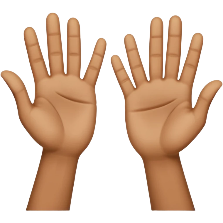 dos manos hacia arriba y en medio un 6 y un 7 emoji