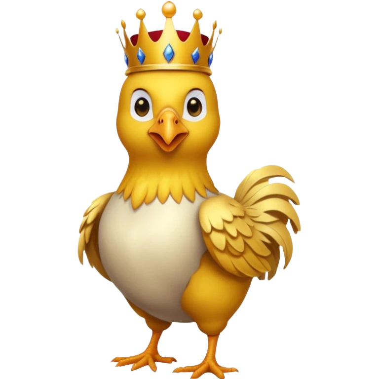 chicken King, standing, with crown, royal cloth emoji