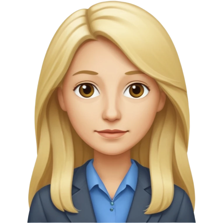 a 40 year old teacher with long blonde hair emoji