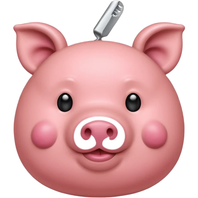 Un cerdito mordiéndose el dedo coqueteando que el cerdo tenga pestañas cortitas y encrespadad emoji