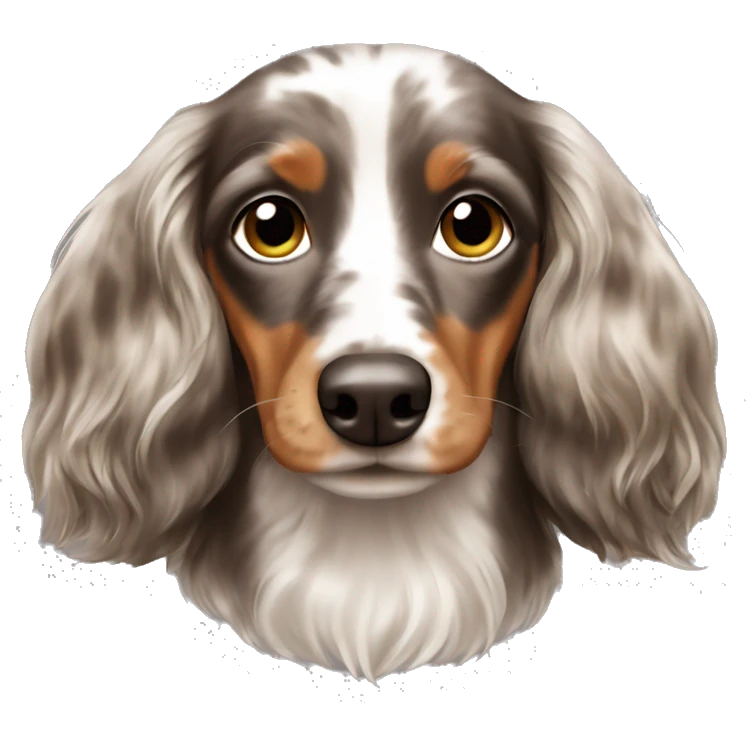 brown merle dachshund long haired emoji