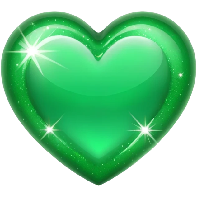 Green heart with sparkles emoji