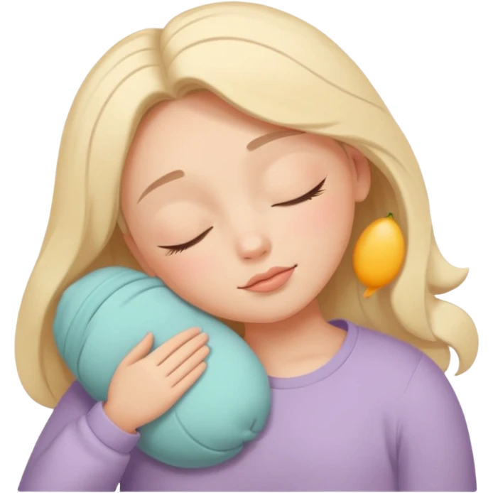minimal flat emoji of a relaxed sleepy face,
closed eyes with soft curve,
peaceful expression,
gentle warm pastel colors,
calm wellness aesthetic,
no cartoon sleep symbols,
transparent background,
vector style
 emoji