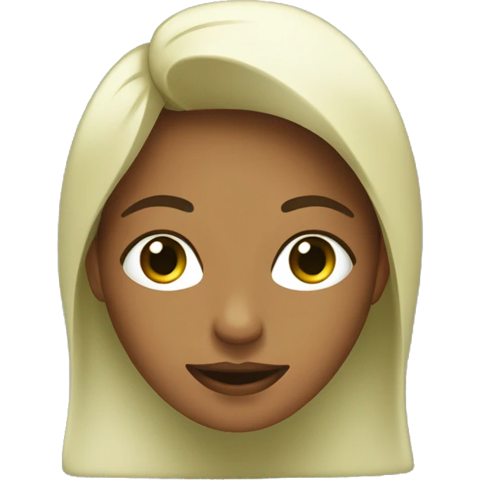 mujer con ojos verdes y pelo café  emoji