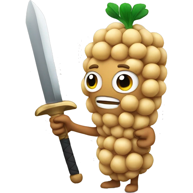 Chickpea with a sword emoji