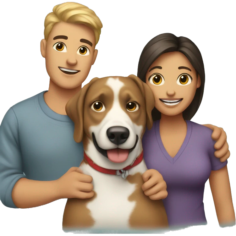 Mom dad boy and dog emoji