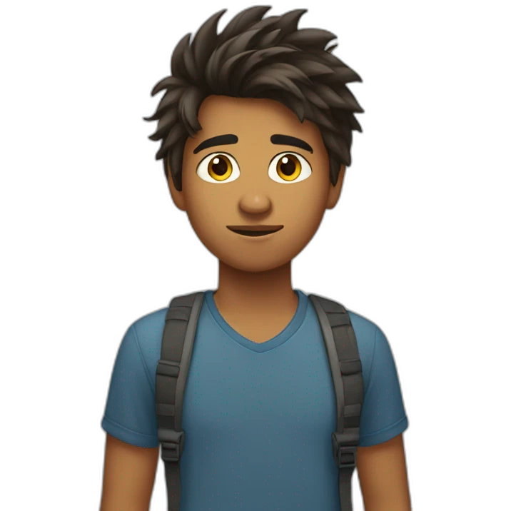 indian american teenager boy with messy hair emoji