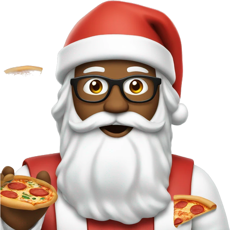 Santa with pizza and coke  emoji