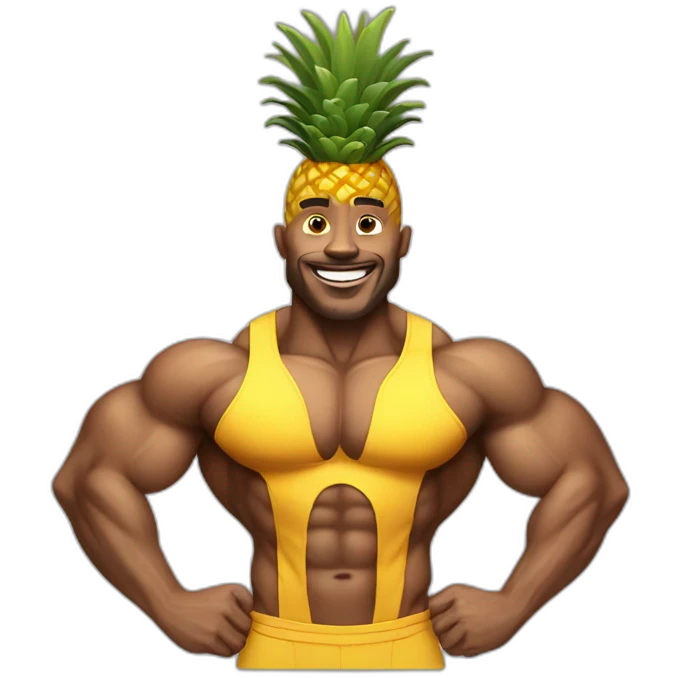 Man pineapple bodybuilder emoji