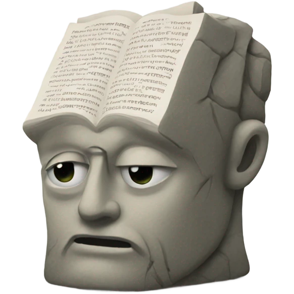 Stone head reading the Bible emoji
