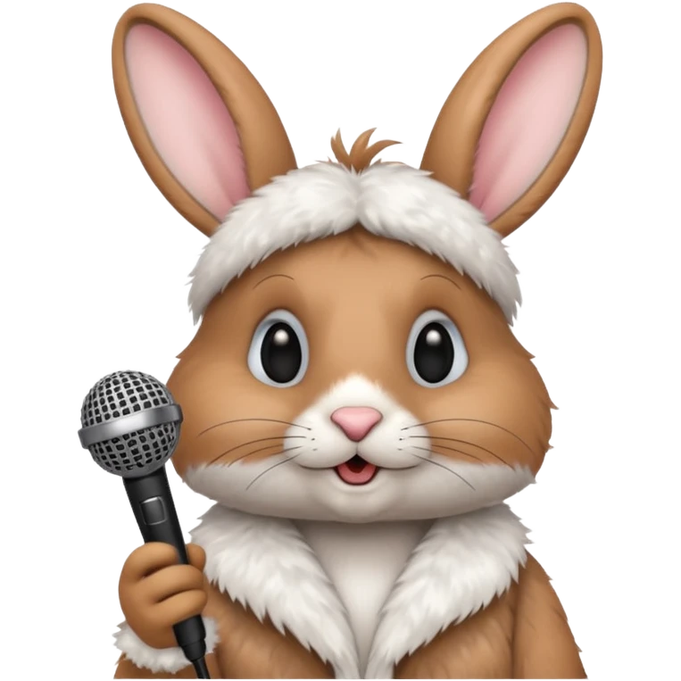 rabbit with microphone emoji