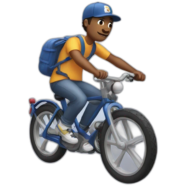 guy on a bike with a baseball cap emoji