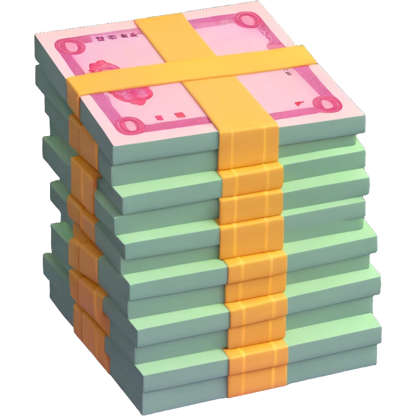 Stack of Chinese yuan bills emoji