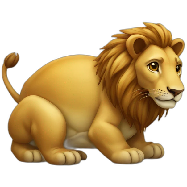 Lion sur une tortue emoji
