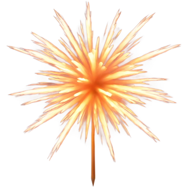Peach colored firework emoji