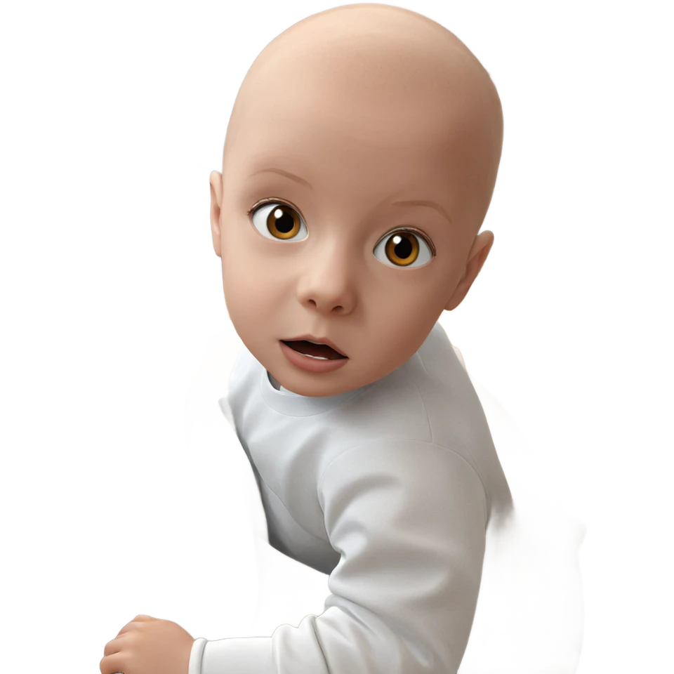 bald girl looking at viewer emoji