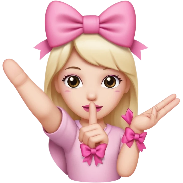 pink middle finger with a bow on it emoji