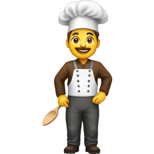 Cuisinier brun qui court après un lapin emoji