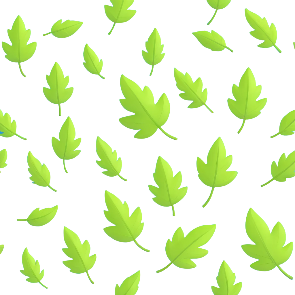 vibrant green summer leaves falling and swirling in a gentle warm breeze emoji