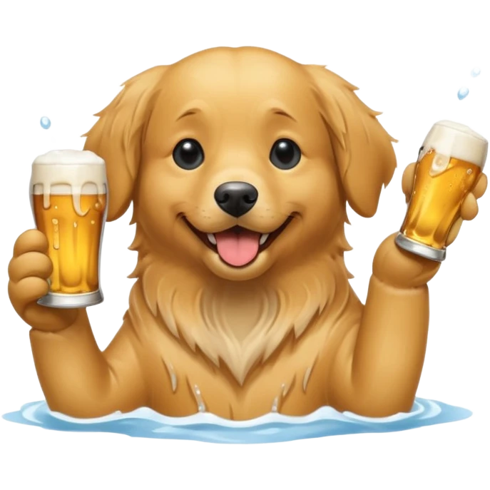 Dog drinking beer emoji