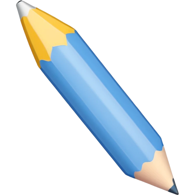 white colored pencil with a sharp tip emoji