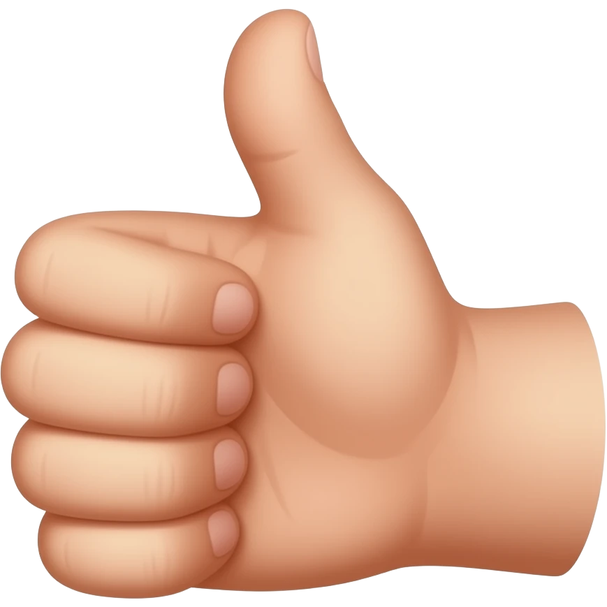 Signe de main pouce sur le côté stylé en emoji réaliste emoji