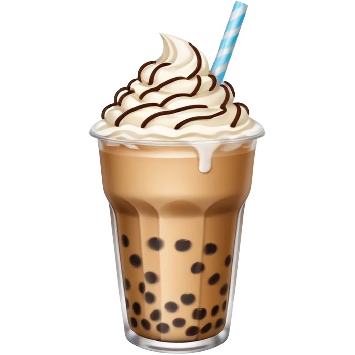 boba milk tea with ice cream emoji