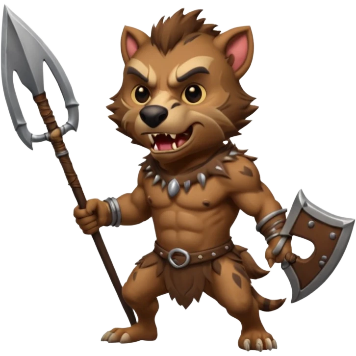 create a dnd style gnoll.png with a spear using 48x48 pixels size emoji