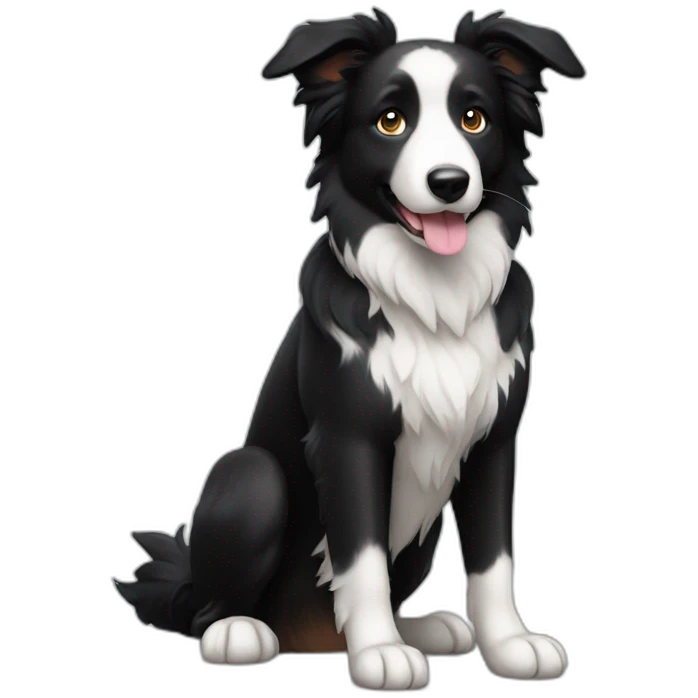 black border collie emoji