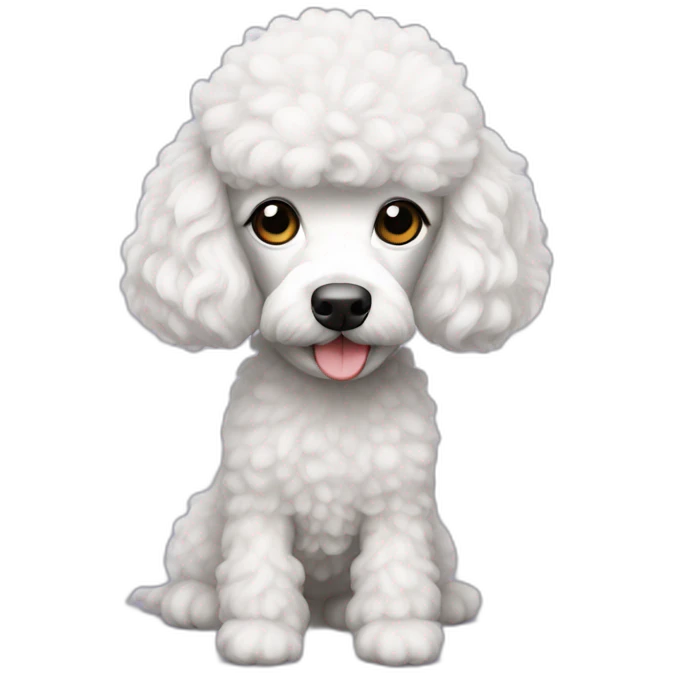 Poodle white mini emoji