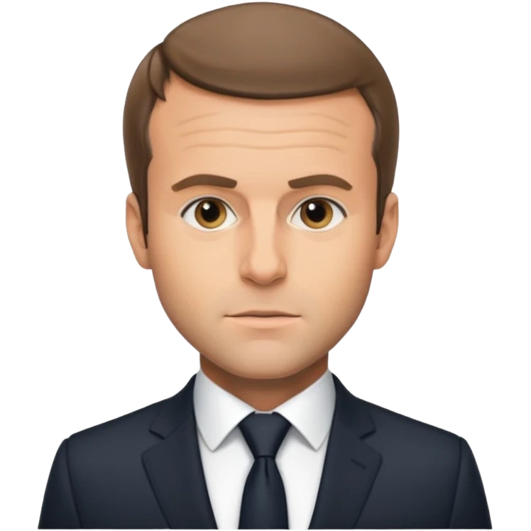 Emmanuel Macron with no smile emoji