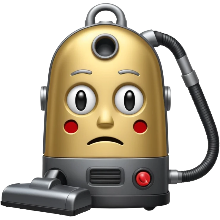 vacuum with a sad face in it emoji