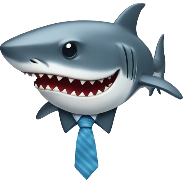 Shark with a tie  emoji