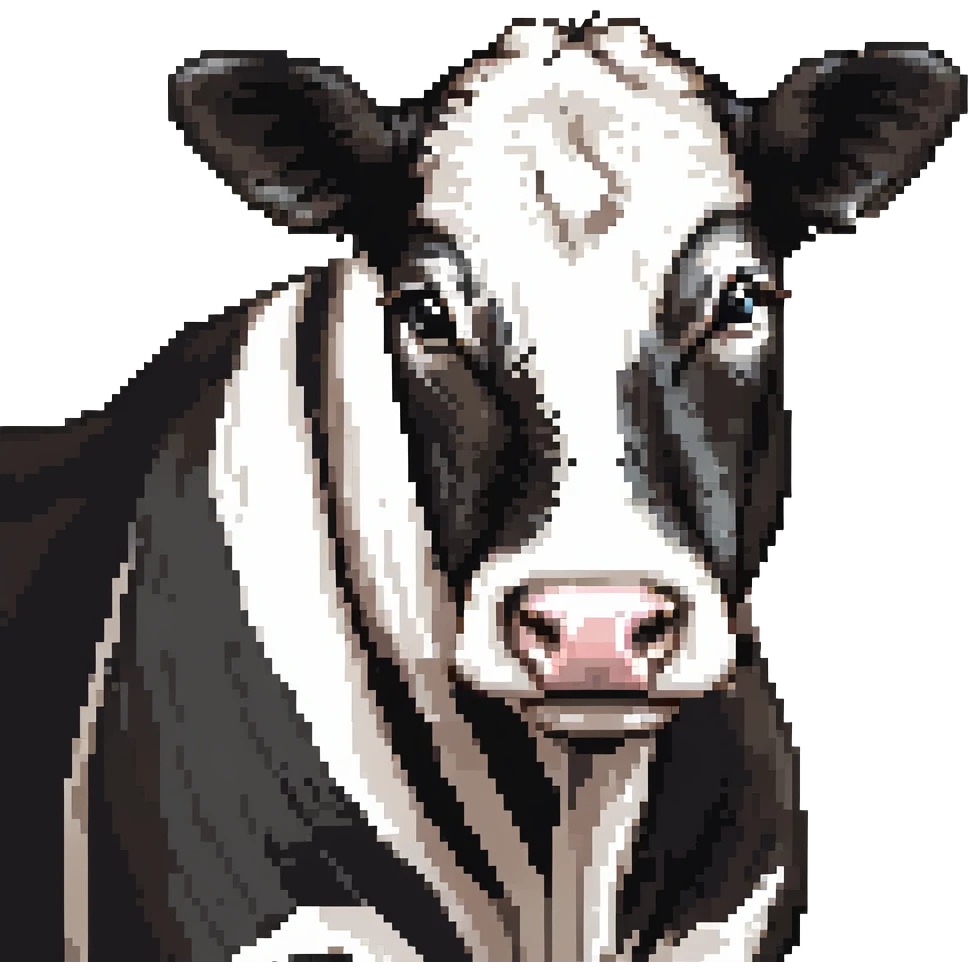 dairy cow with black and white spots emoji