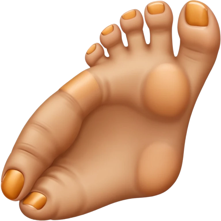 Bottom of a right foot with big top pointing up and The little toes curled dow emoji