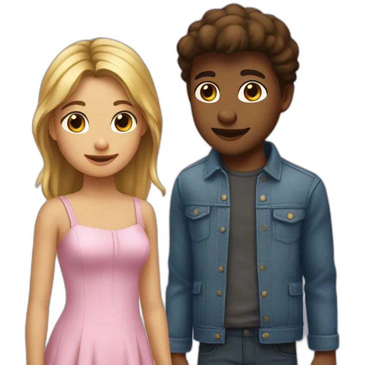 Garcon fait un câlin à une fille emoji
