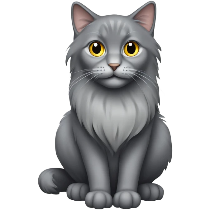 fold-eared long-haired gray cat emoji