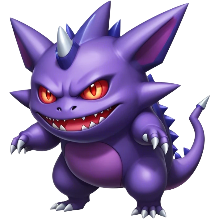 Shiny Dark Gengar-Haunter-Nidoking-fusion-hybrid full body emoji