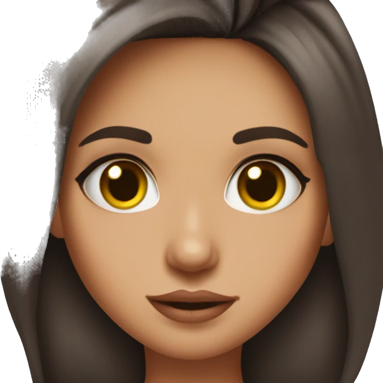 A cute brunette girl. Sassy. Eye roll. With lip filler and nails emoji
