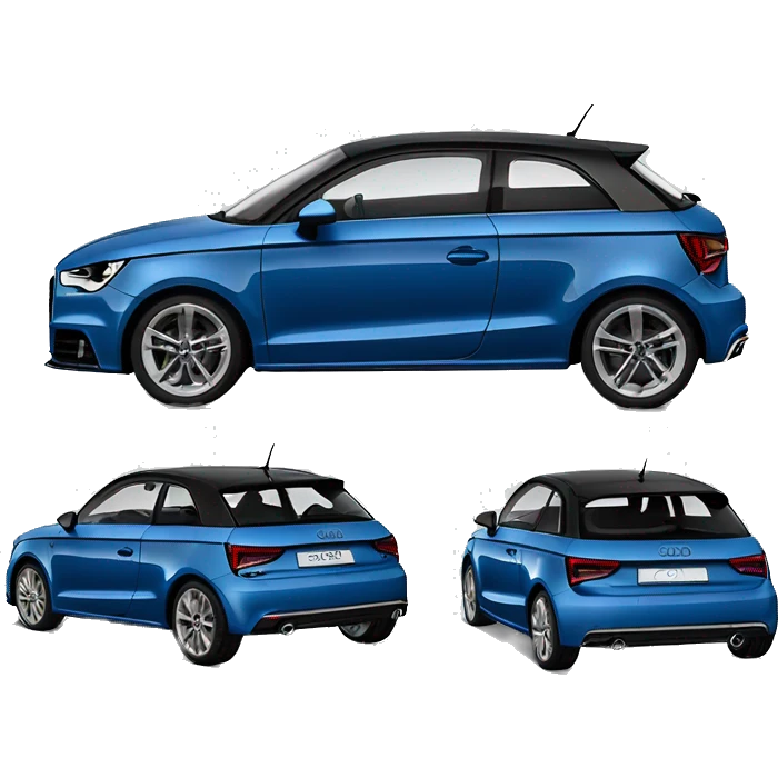 Audi A1 bleu marine, toit gris clair et 5 portes  emoji