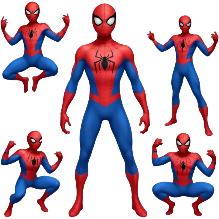 Spiderman full body doodle all reactions emoji