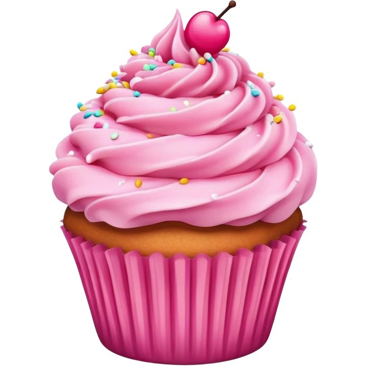 cupcake with pink icing emoji