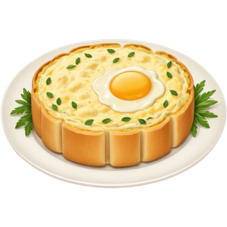 bread omelette in plate  emoji